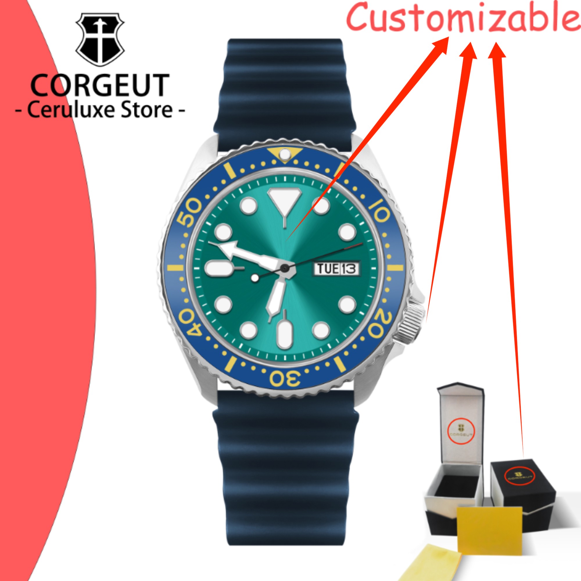 Luxury Watch Logos - Orologio Subacqueo Vintage con Logo Personalizzato,