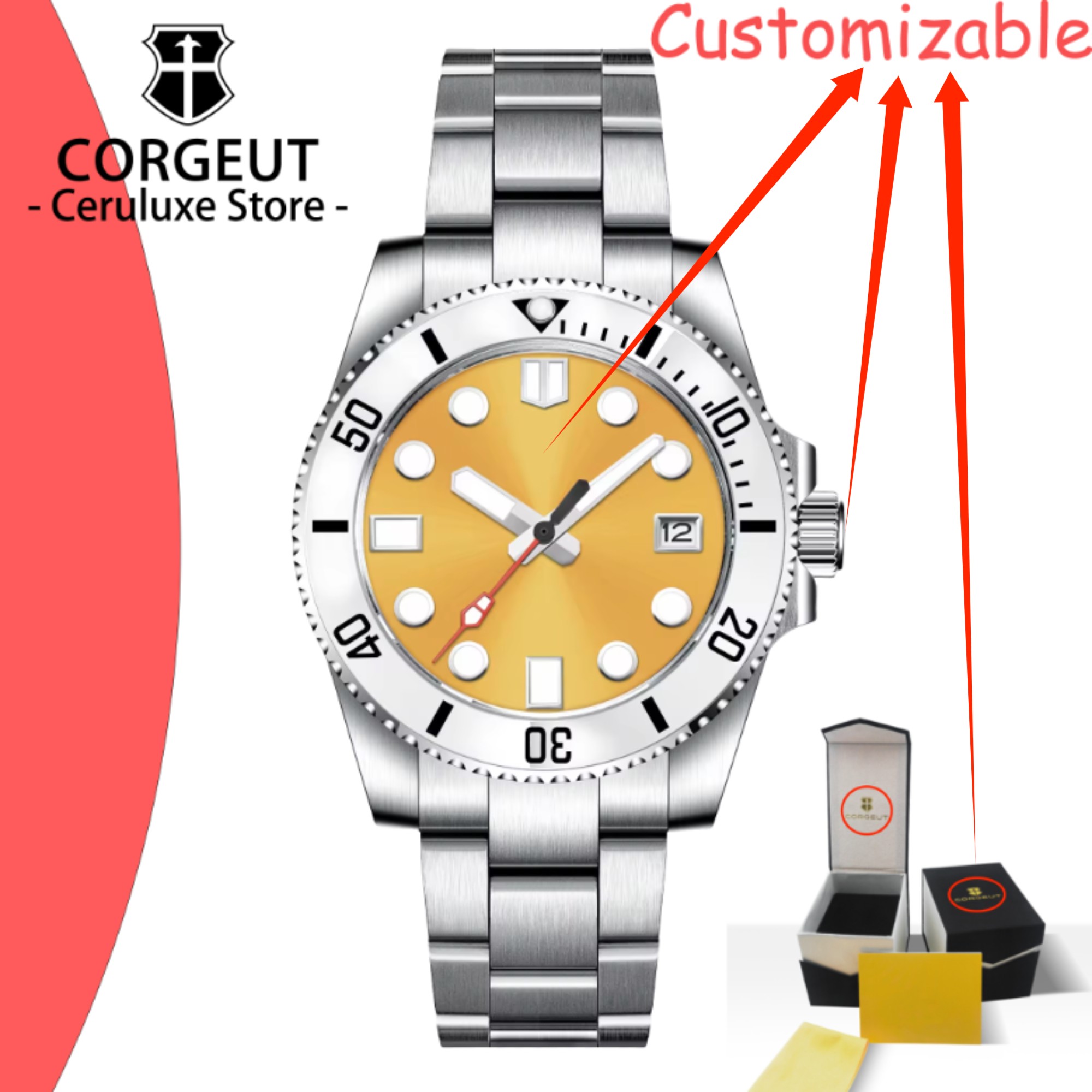 Luxury Watch Logos - Orologio Meccanico Automatico da Uomo 40mm