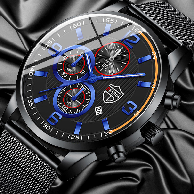 Luxury Watch All Black - Orologio da Polso al Quarzo di