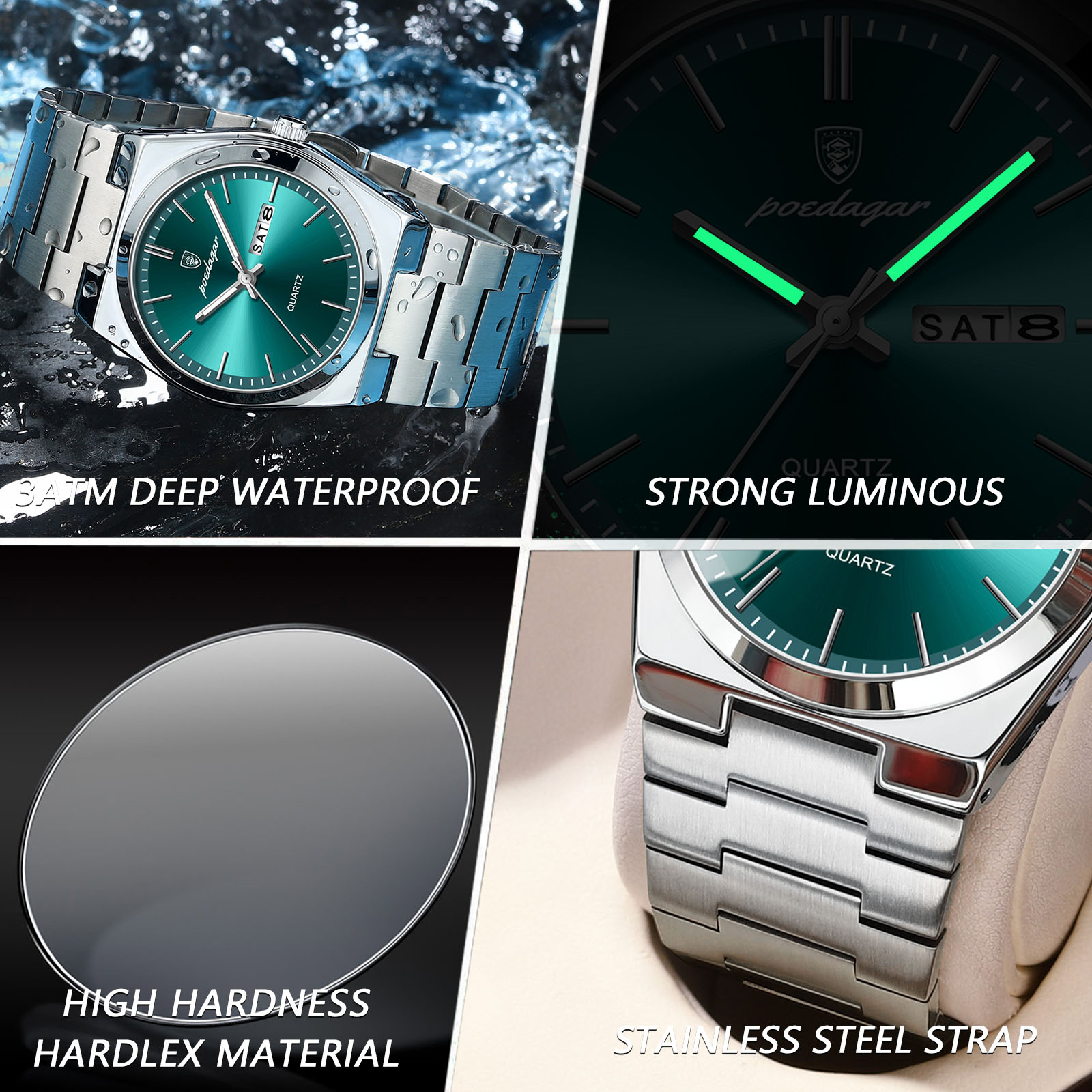 POEDAGAR Orologi da uomo al qu - Luxury Watch Display Case recensione e prezzo